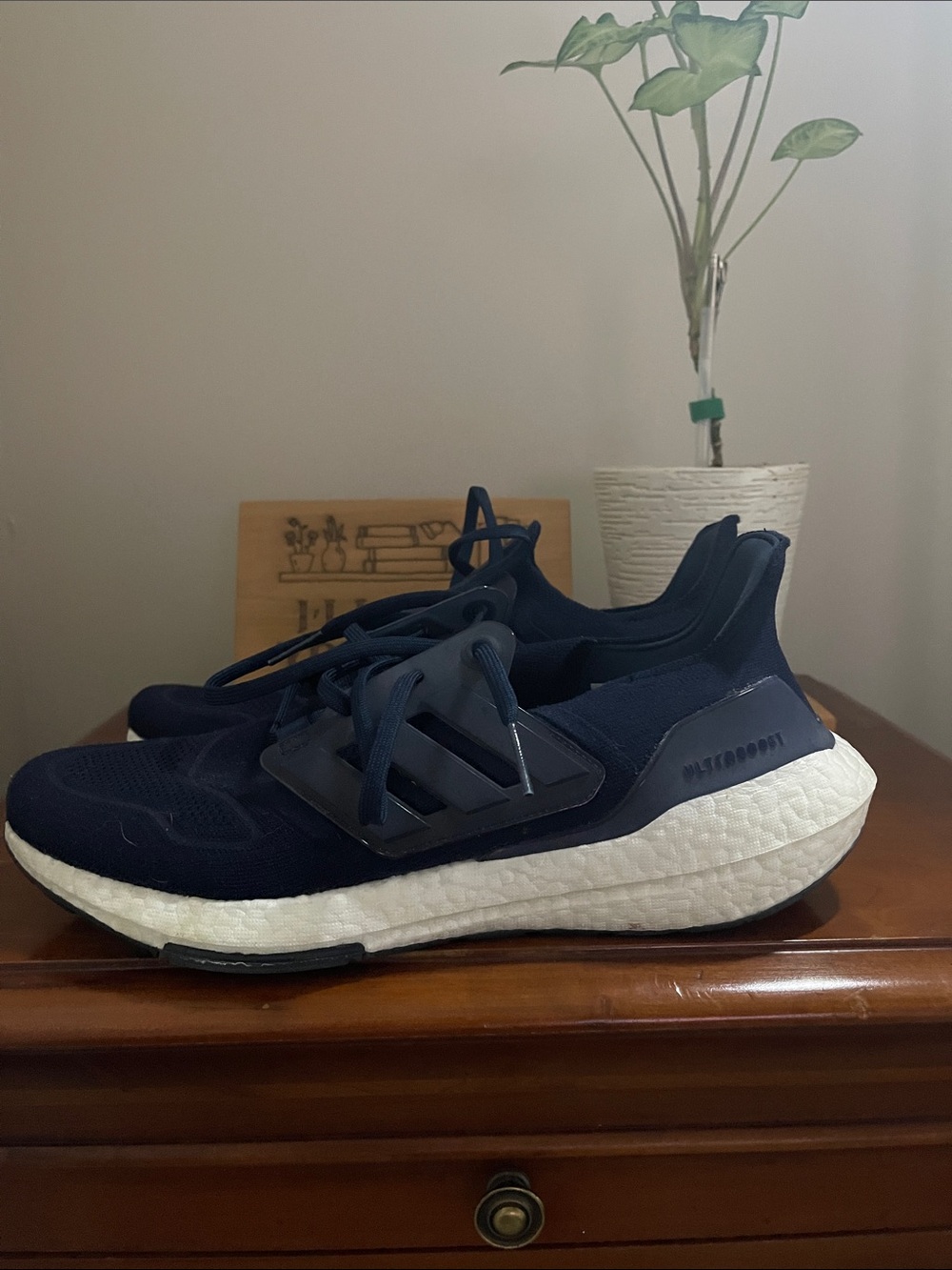 adidas Navy and White Ultraboost Running Sneakers
